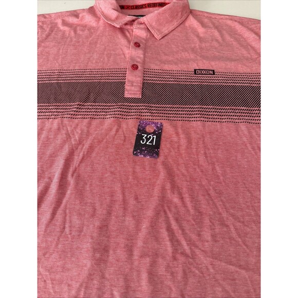 Dixxon Shirt Mens 2X Striped Polo Stitch Premium Golf Performance Red/Black - Picture 8 of 9